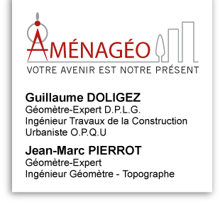 AMENAGEO : géomètres experts, Guillaume DOLIGEZ, Jean-Marc PIERROT - Pont L'Evêque - Caen - Falaise - Argentan - Normandie